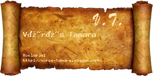 Vörös Tamara névjegykártya